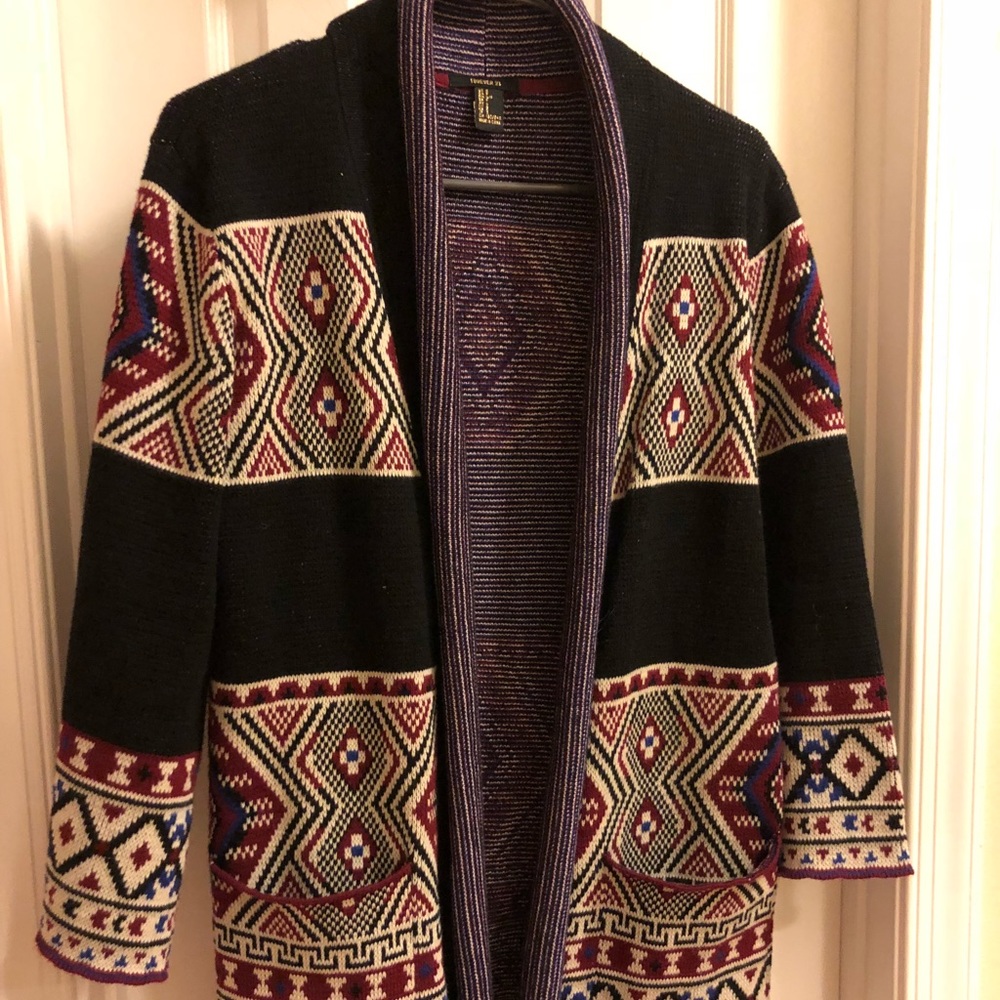 Multicolor sweater jacket